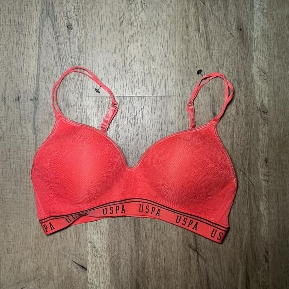 USPA pink bralette with adjustable straps